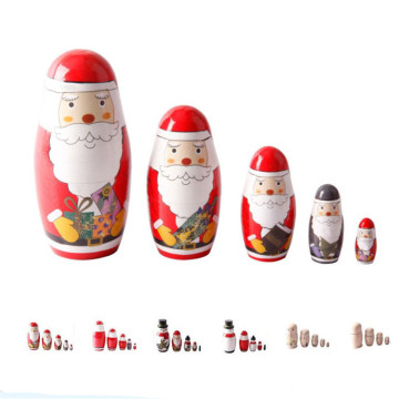 Muñecas rusas modernas apilables de la Navidad de Rusia de la marca matryoshka santa de la marca de fábrica FQ